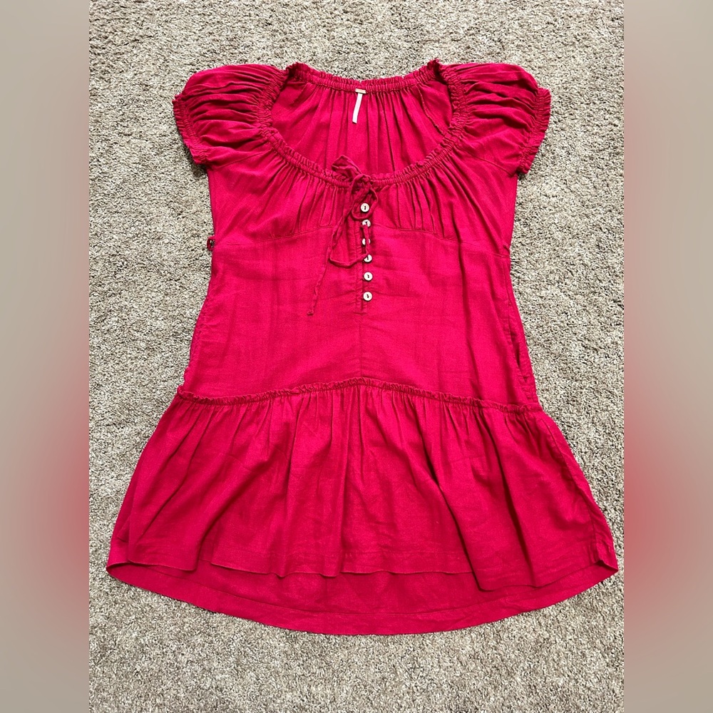 Free People raspberry red dress